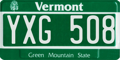 VT license plate YXG508