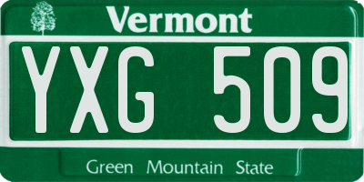 VT license plate YXG509