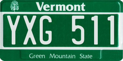 VT license plate YXG511