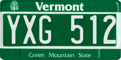 VT license plate YXG512