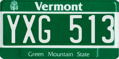 VT license plate YXG513