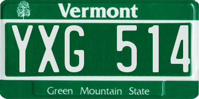 VT license plate YXG514