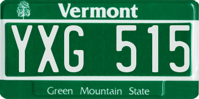 VT license plate YXG515