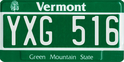 VT license plate YXG516