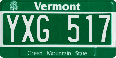 VT license plate YXG517