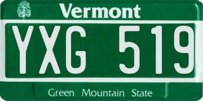 VT license plate YXG519