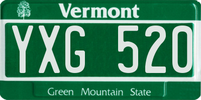VT license plate YXG520