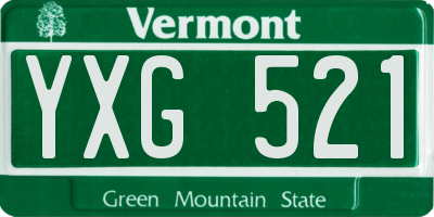 VT license plate YXG521