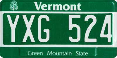 VT license plate YXG524