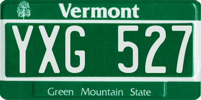 VT license plate YXG527