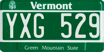 VT license plate YXG529