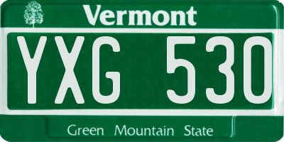 VT license plate YXG530
