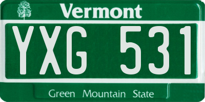 VT license plate YXG531