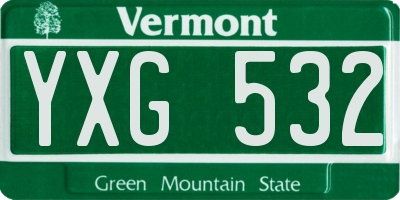 VT license plate YXG532