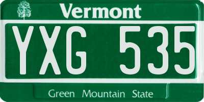 VT license plate YXG535