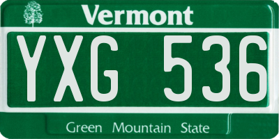 VT license plate YXG536