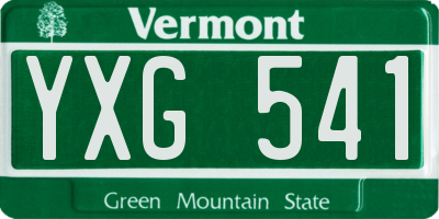 VT license plate YXG541