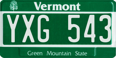VT license plate YXG543