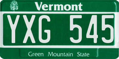 VT license plate YXG545