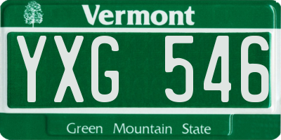VT license plate YXG546