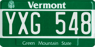 VT license plate YXG548