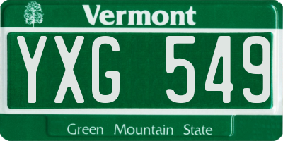 VT license plate YXG549