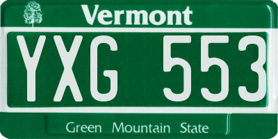 VT license plate YXG553