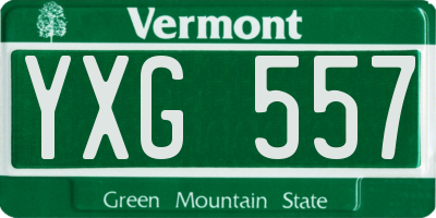 VT license plate YXG557