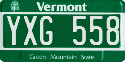 VT license plate YXG558
