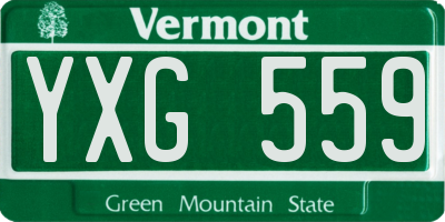 VT license plate YXG559