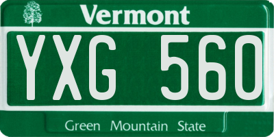 VT license plate YXG560
