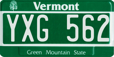 VT license plate YXG562