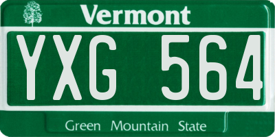 VT license plate YXG564
