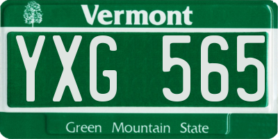 VT license plate YXG565