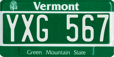VT license plate YXG567