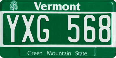 VT license plate YXG568