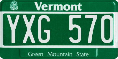 VT license plate YXG570