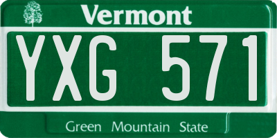 VT license plate YXG571