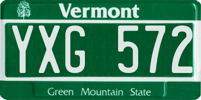 VT license plate YXG572