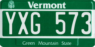 VT license plate YXG573