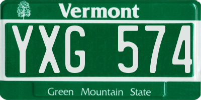 VT license plate YXG574