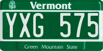 VT license plate YXG575