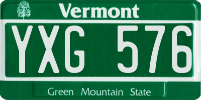 VT license plate YXG576