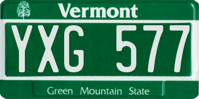 VT license plate YXG577