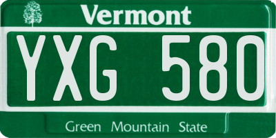 VT license plate YXG580