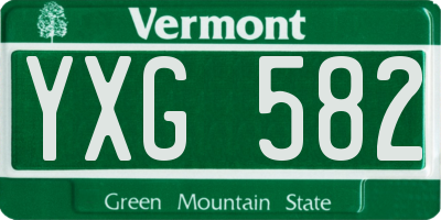 VT license plate YXG582