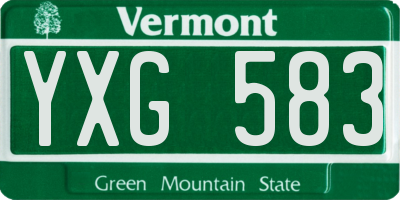 VT license plate YXG583