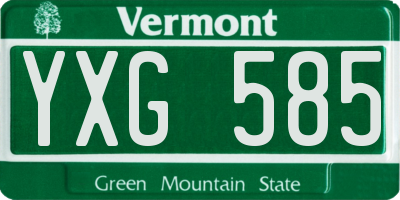 VT license plate YXG585