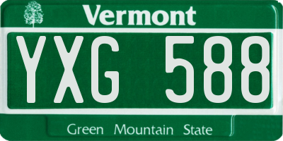 VT license plate YXG588