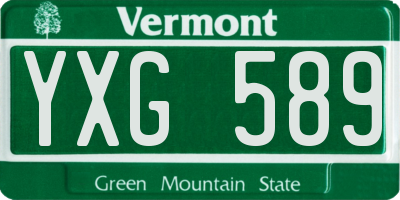 VT license plate YXG589